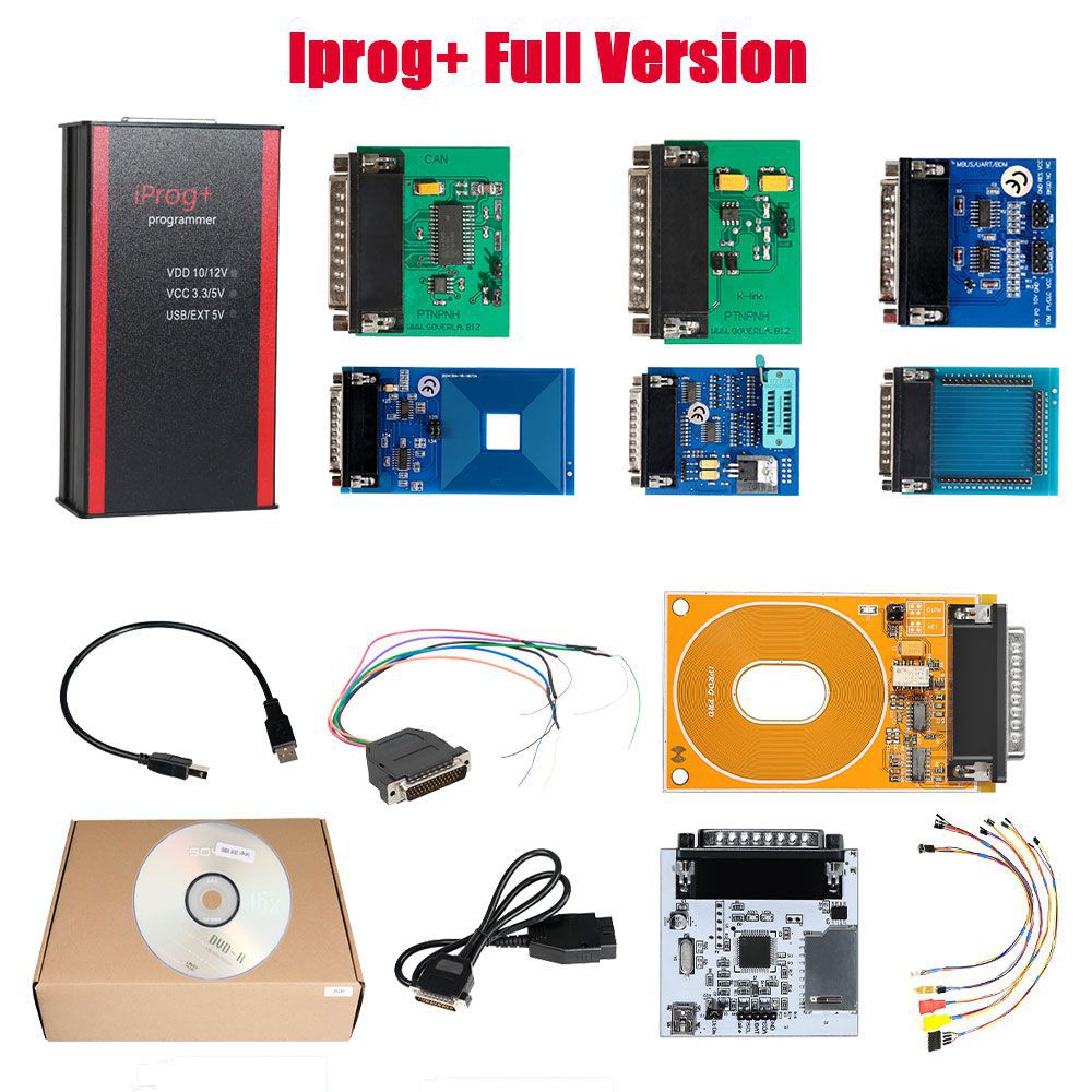 V84 Iprog+ Pro Programmer Full Version with Probes Adapters + IPROG Plus PCF79xx SD Card Adapter + Universal RDIF Adapter