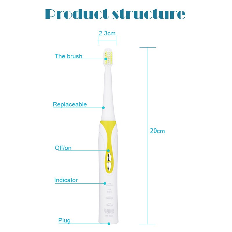 IPX7 washable electric toothbrush rechargeable ultrasonic toothbrush for adults sonic teeth brush