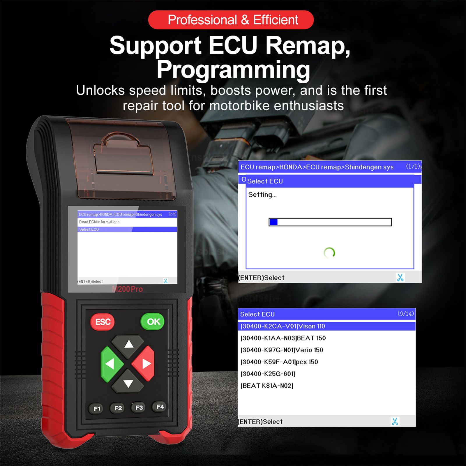JDiag M200Pro Professional Motorbike Diagnostic Scanner Motorcycle Scan Tool Full Version