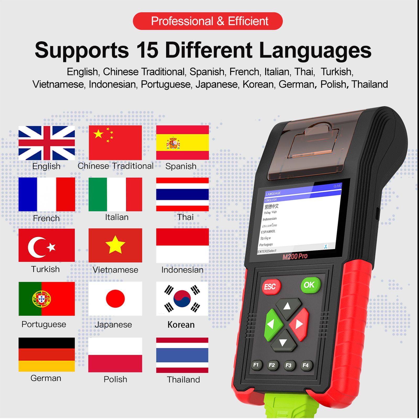 JDiag M200Pro Professional Motorbike Diagnostic Scanner Motorcycle Scan Tool Full Version