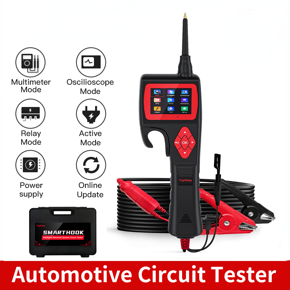 JDiag P200 Car Circuit Tester With Fuel Injector Tester Component Activatio Auto Electric System Tester For 12V 24V Vehicle