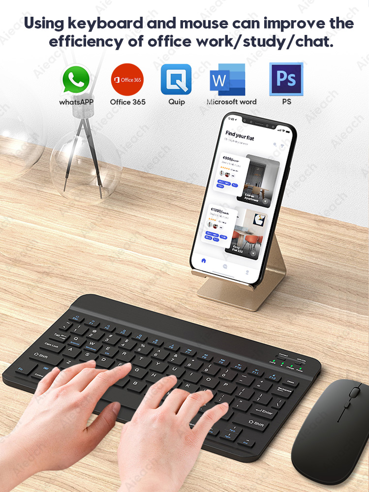 Keyboard and Mouse For Phone Smartphone iOS Android Windows Wireless Bluetooth-compatible Keyboard For Tablet iPad Laptop