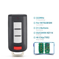 OUC644M-KEY-N Smart Car Remote Key 3/4 Buttons 315Mhz ID46 PCF7952 For Mitsubishi Lancer Outlander 2008-2016