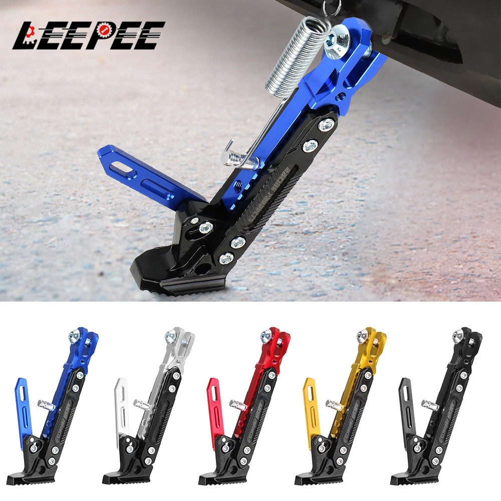 Kick Stand Parking Bracket Adjustable Kickstand Motorcycle Accessories Foot Side Stand for Electric Motorbike Motorcycle CNC