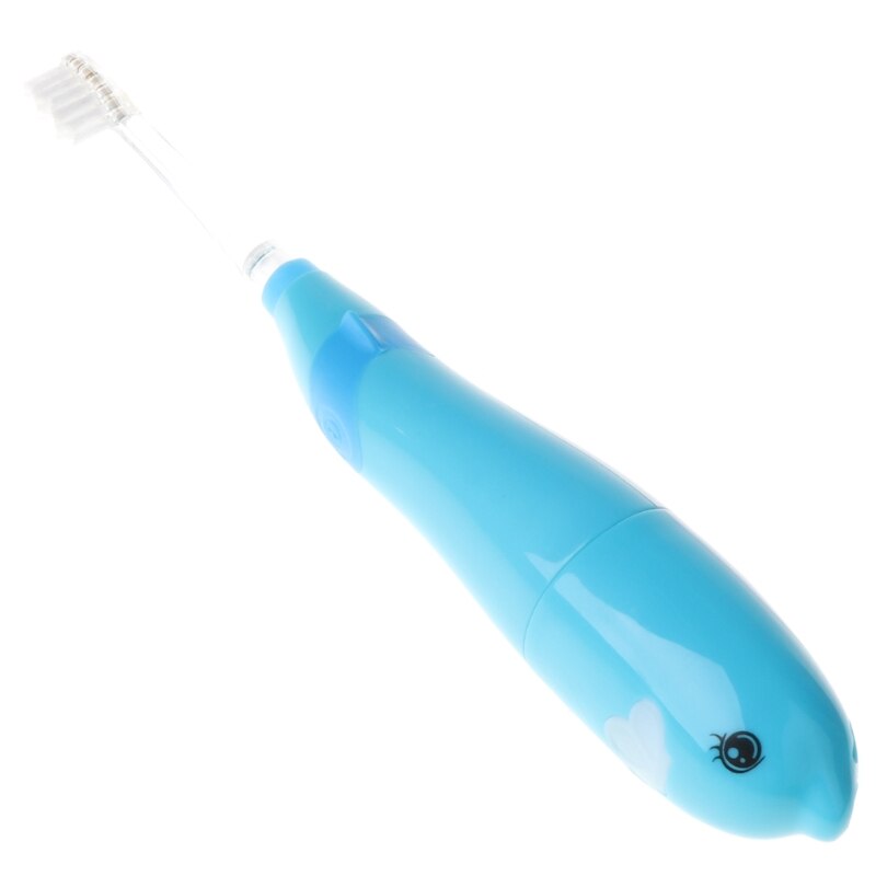 Kids Sonic Toothbrush Electric Brush Waterproof Musical Dolphin Shape LED