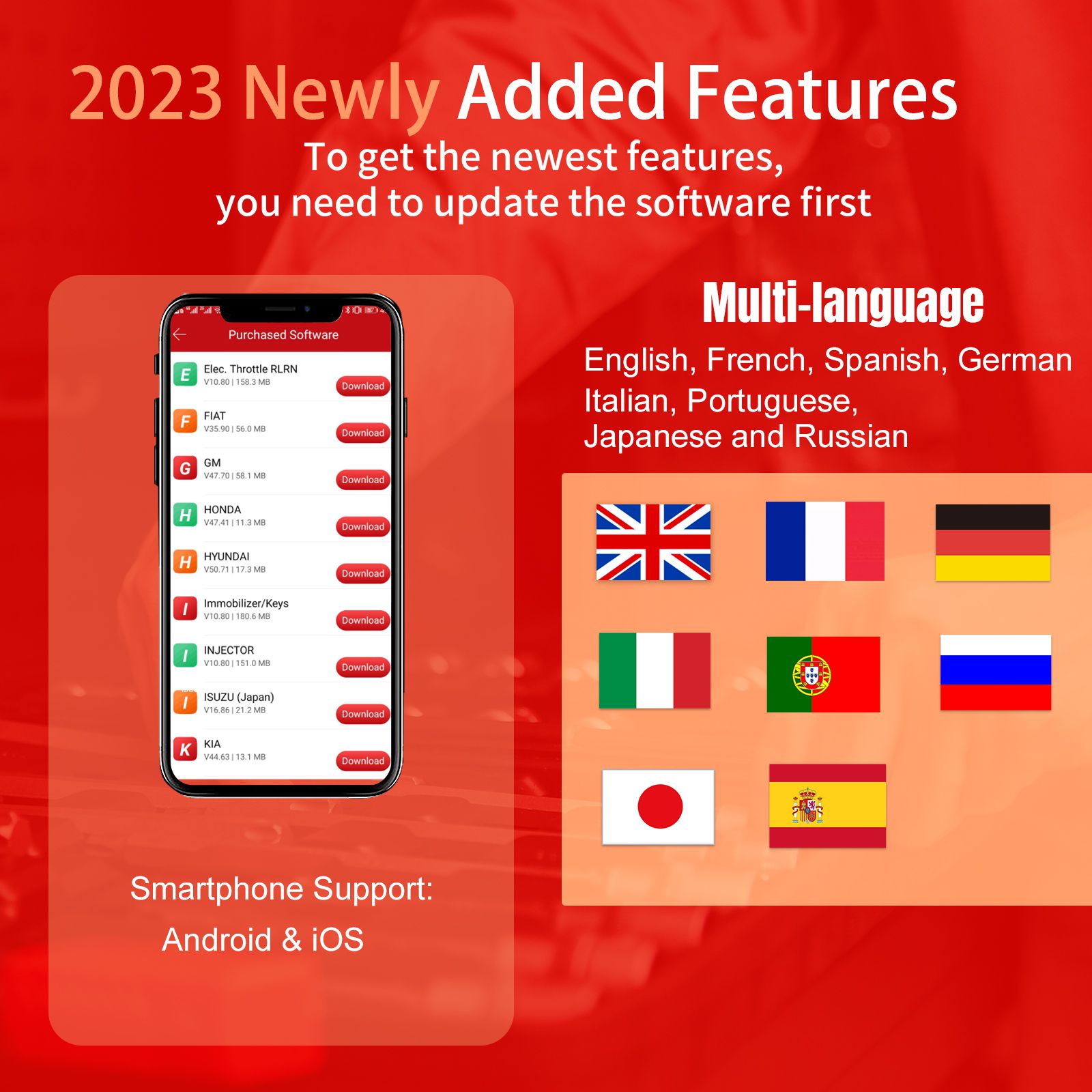 KINGBOLEN EDIAG Full System OBD2 Diagnostic Tool with All Brands License Free Update for One Year