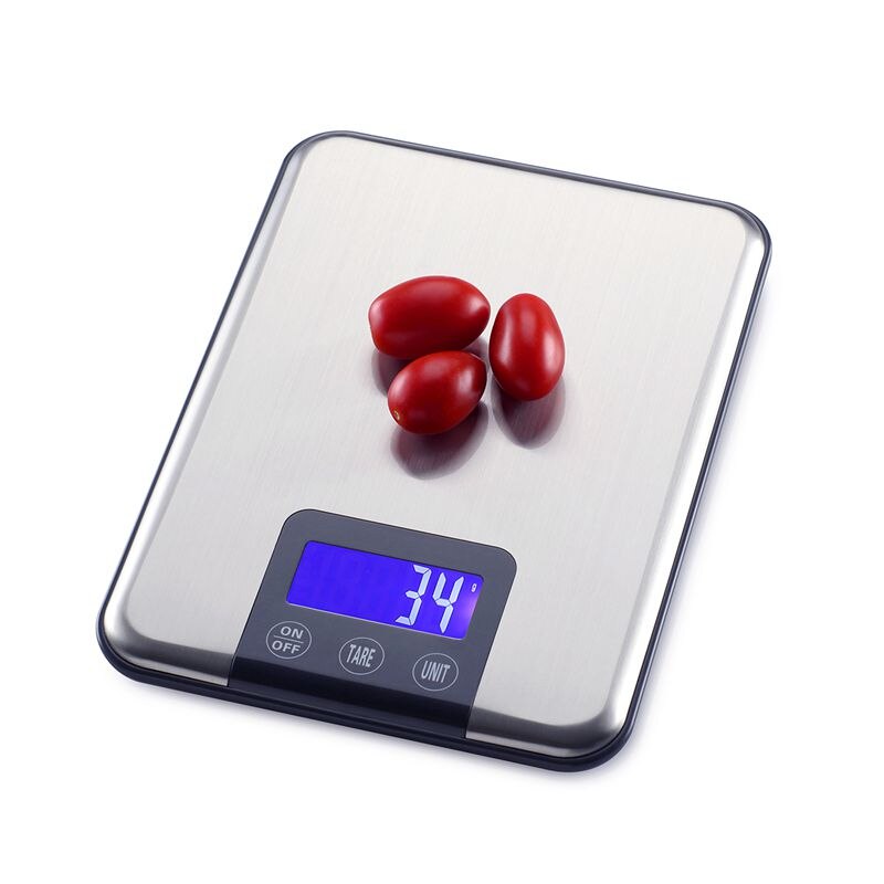 10KG*1g Stainless Steel Kitchen Scales LCD Slim Large Digital Diet Food Grams Weight Balances Touch Button Scale With Retail Box