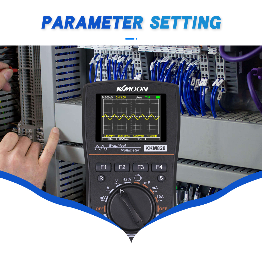 kkm828 Digital Oscilloscope Multimeter with 1MHz Bandwidth 2.5Msps Sampling Rate Intelligent Graphical Oscilloscope