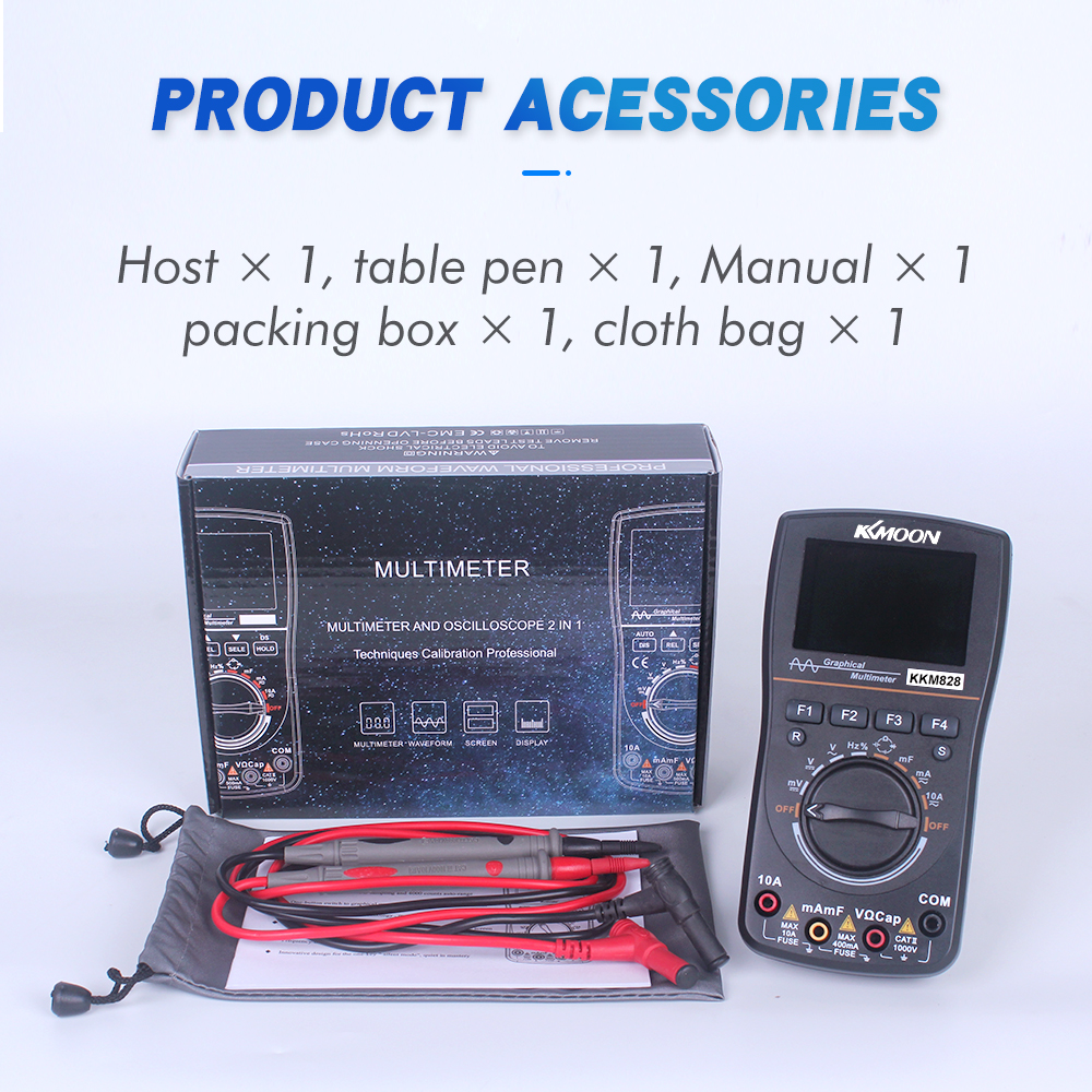 kkm828 Digital Oscilloscope Multimeter with 1MHz Bandwidth 2.5Msps Sampling Rate Intelligent Graphical Oscilloscope