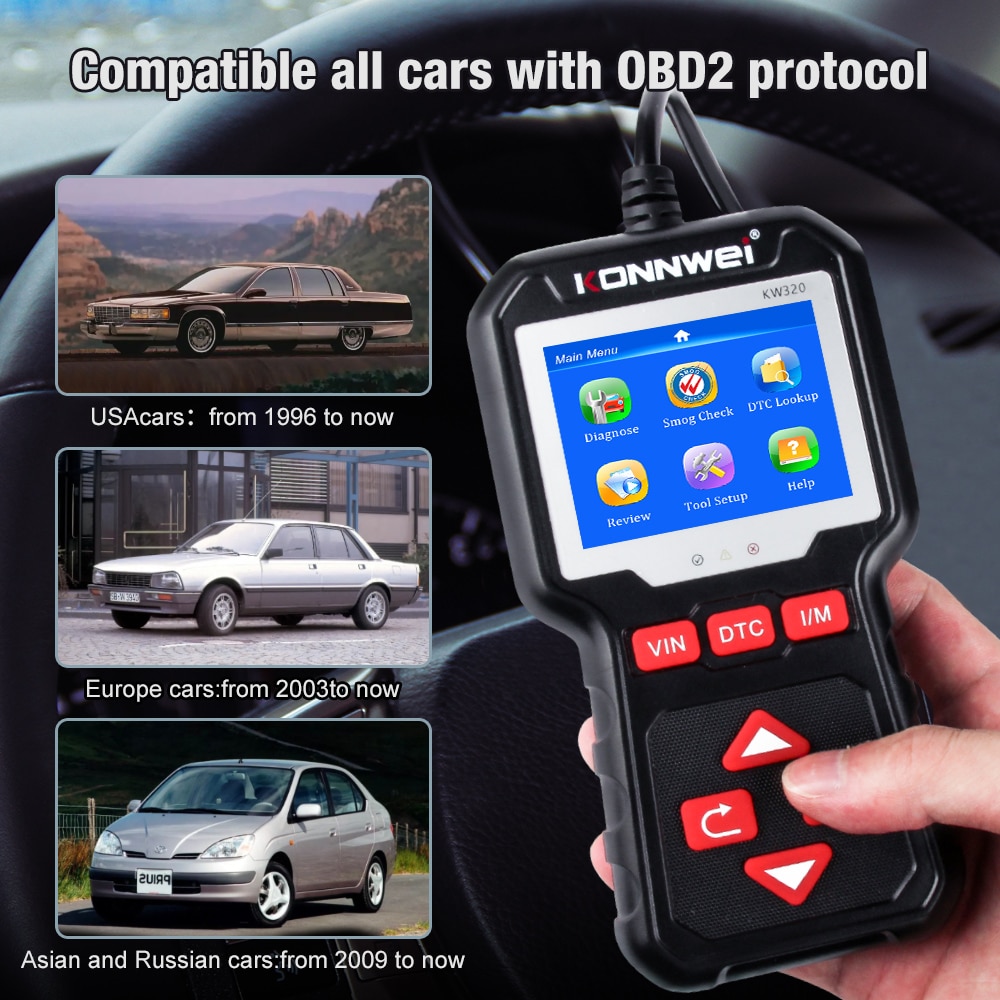 KONNWEI KW320 Obd2 Car Scanner Obd Auto Tools Obd 2 Diagnostic Tool Professional Automotive Scanner Car Code Reader for Auto