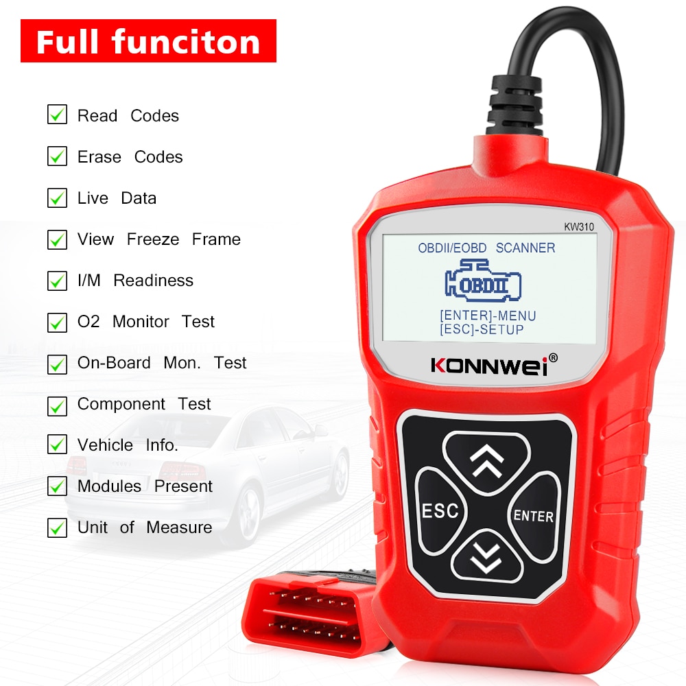 KONNWEI KW310 OBD2 Scanner  Russian Language Car Diagnostics Tool OBD 2 Car Scanner for Auto ODB2 Car Tools Better Than ELM327