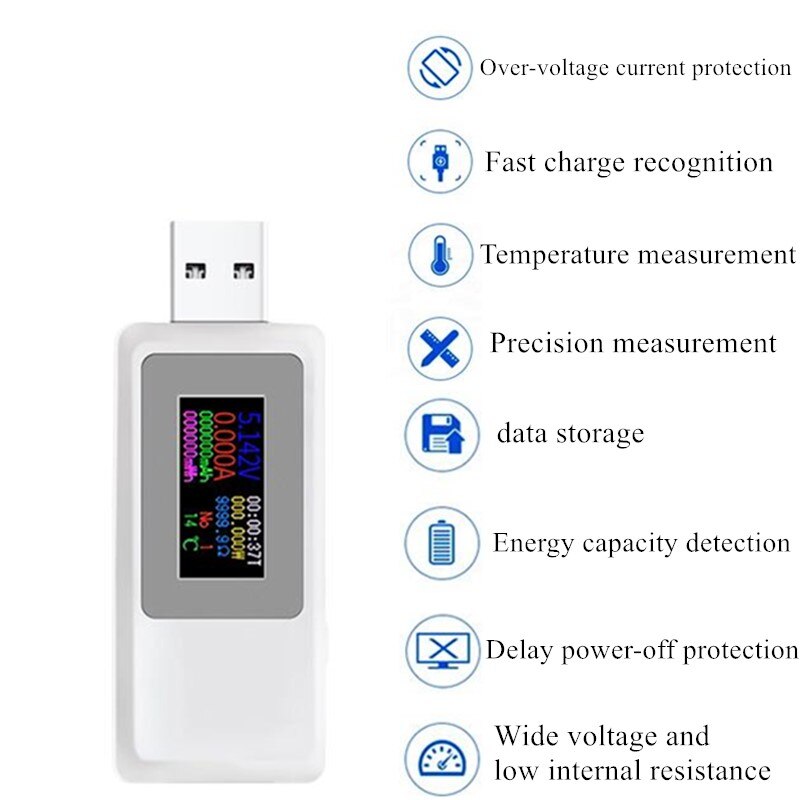 KWS-MX19 USB Tester DC 4V-30V 0-5A Current Voltage Meter Timing Ammeter Digital Monitor Cut-off Power Indicator Bank Charger