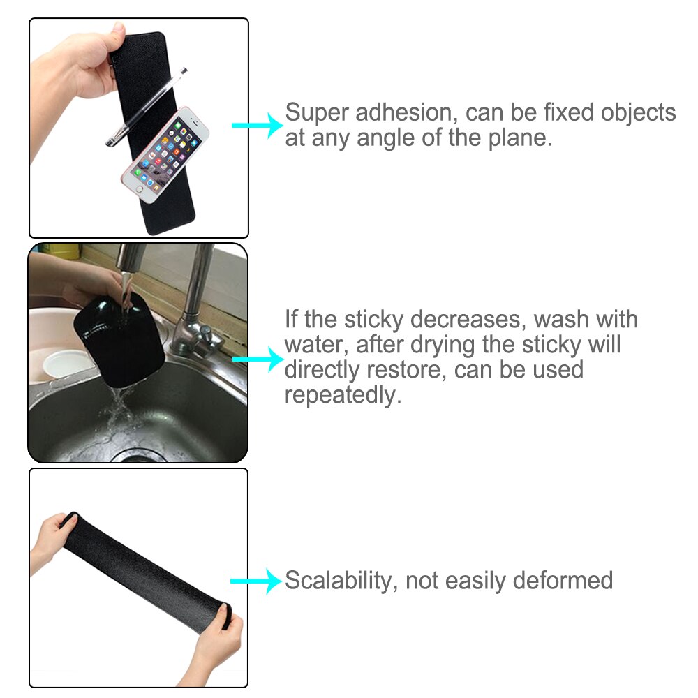 Large Long Car Dashboard Sticky Pad Non-Slip  PU Leather Mat Gel Magic Anti-slip Mat Car-styling For Phone Key GPS Tablet Holder