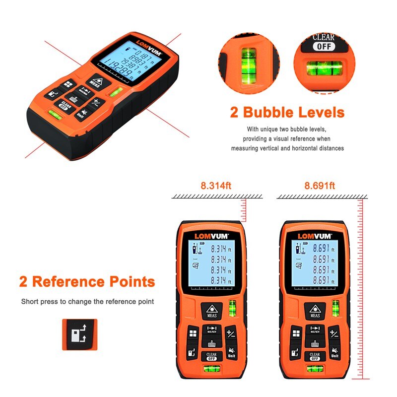 40m-120m Laser Distance Meter Trena Laser Ruler Rangefinders Digital Distance Meter Medidor Metro Lazer Tape Measure