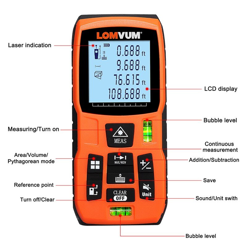 40m-120m Laser Distance Meter Trena Laser Ruler Rangefinders Digital Distance Meter Medidor Metro Lazer Tape Measure