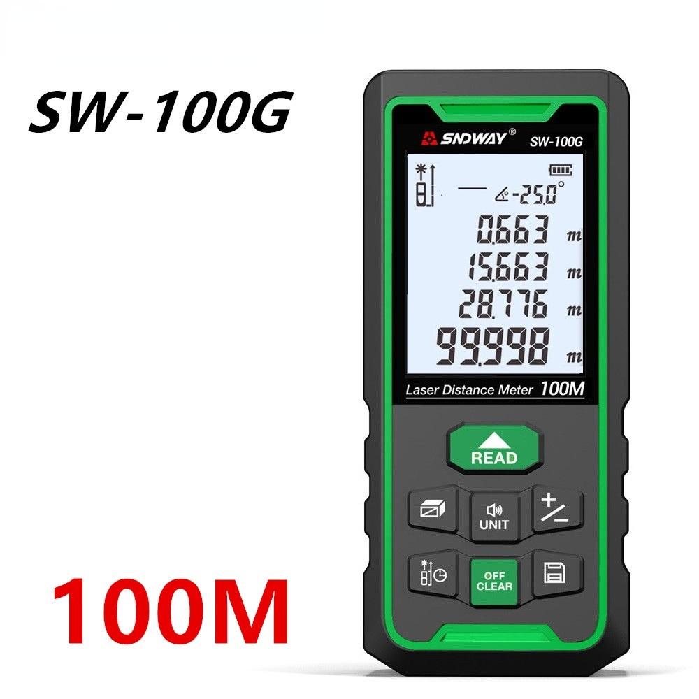 Laser Distance Meter Green Range Finder 100m 70m 50m Laser Rangefinder Trena Tape Measure Ruler Roulette Angle Measureme