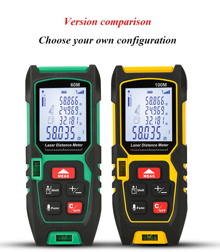 80m Laser Distance Meter Rangefinder Slope Trajectory Compensation Digital Laser Measure Tape Roulette Range Finder