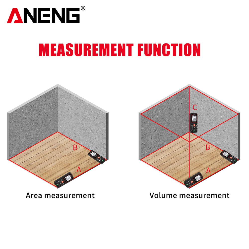 ANENG B40/60/80/100 Laser Distance Meter Digital Laser Range Finder Distance Area Volume Multimeter Test Tool Measure Device