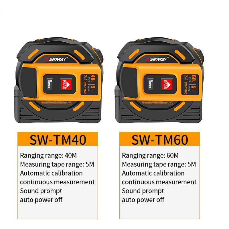 Laser Distance Measuring Tape 40M 60M Digital Tape Measure 2-in-1 Laser Distance Meter Trena Range finder Construct Tools