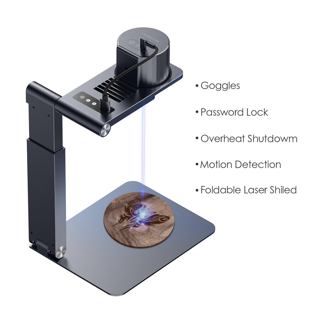 Laserpecker Pro Laser Engraver 3D Printer Portable Mini Laser Engraving Machine Desktop Etcher Cutter Engraver with Stand