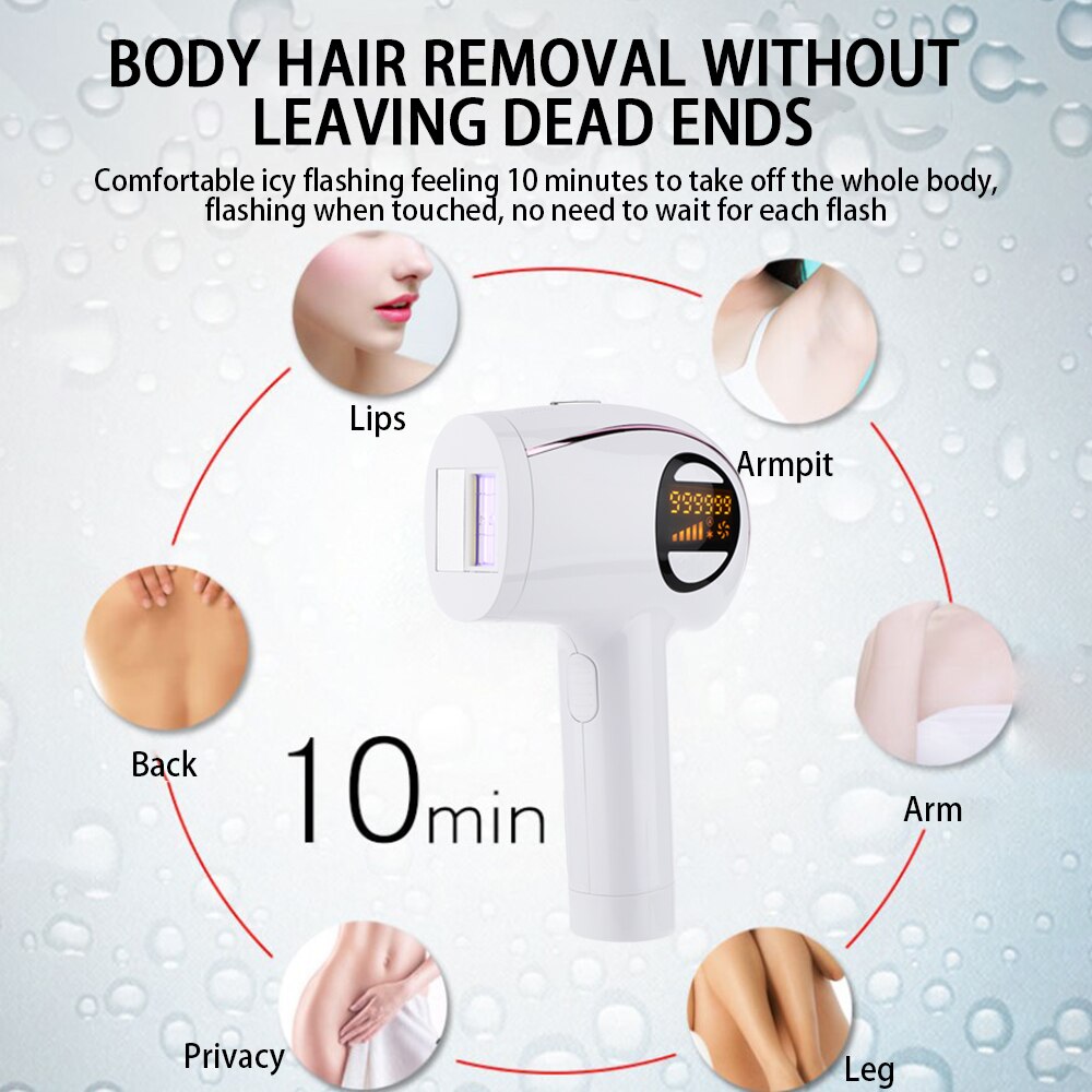 990000 Flash IPL ICE Cold Laser Epilator Body Bikini Permanent Hair Remover Lip Hair Armpit Hair Leg Hair Full Body Hair Removal