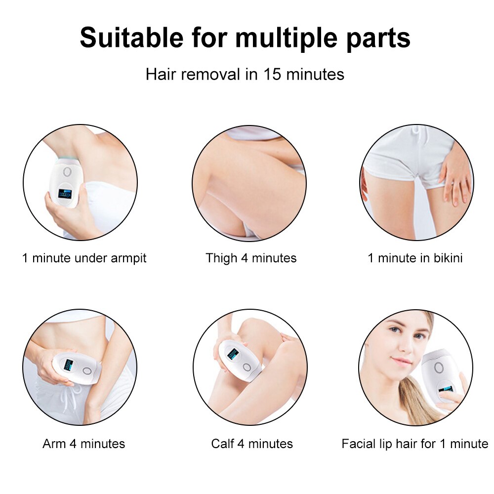 IPL Laser Epilator Led Display Hair Removal Machine Perasmanent Photoepilator Hair Remover Body Face Underarm Bikini Trimmer