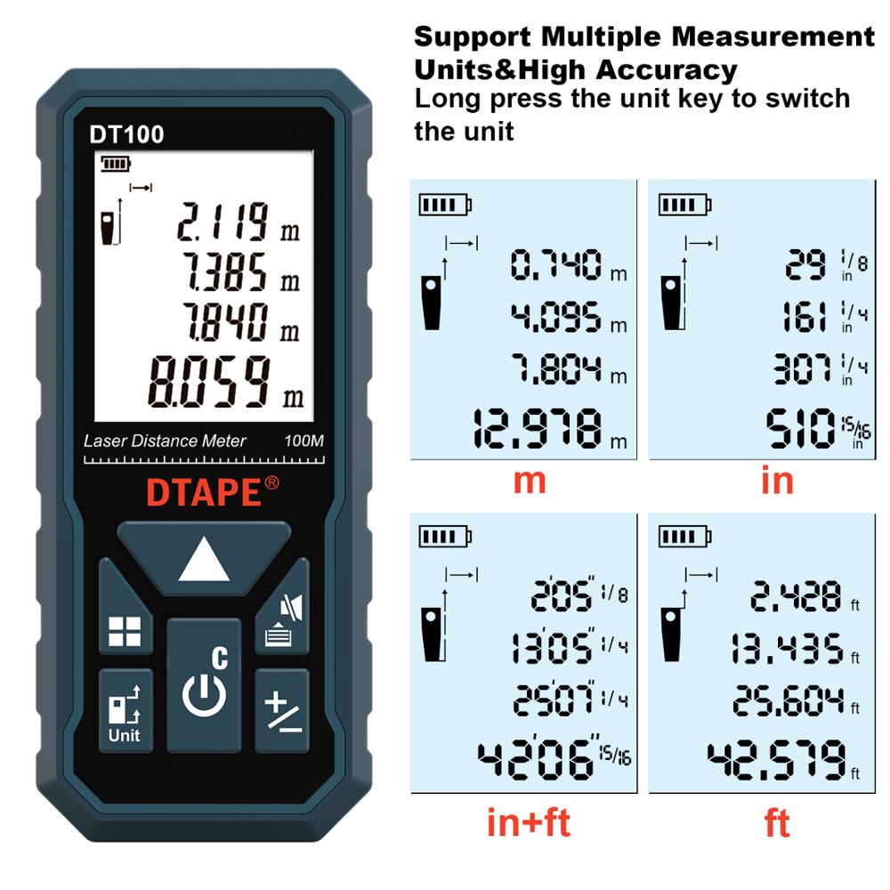 Laser Rangefinder 50M 80M 100M 120M Laser Ruler Accurate Portable Digital Display Test Tool