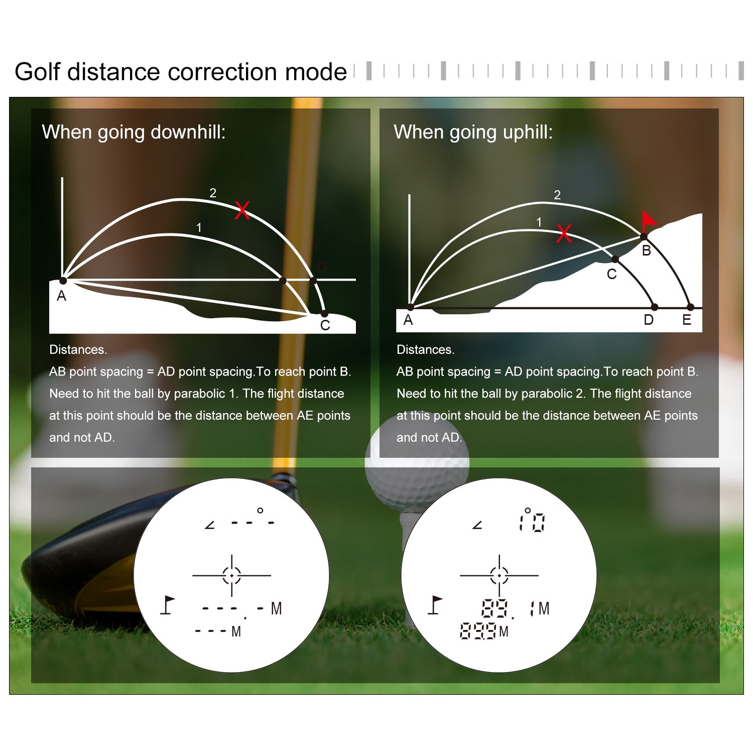 Laser Rangefinder Distance Measuring Telescope Monocular Range Finder Angle Speed Laser Distance Meter for Golf Sport, Hunting