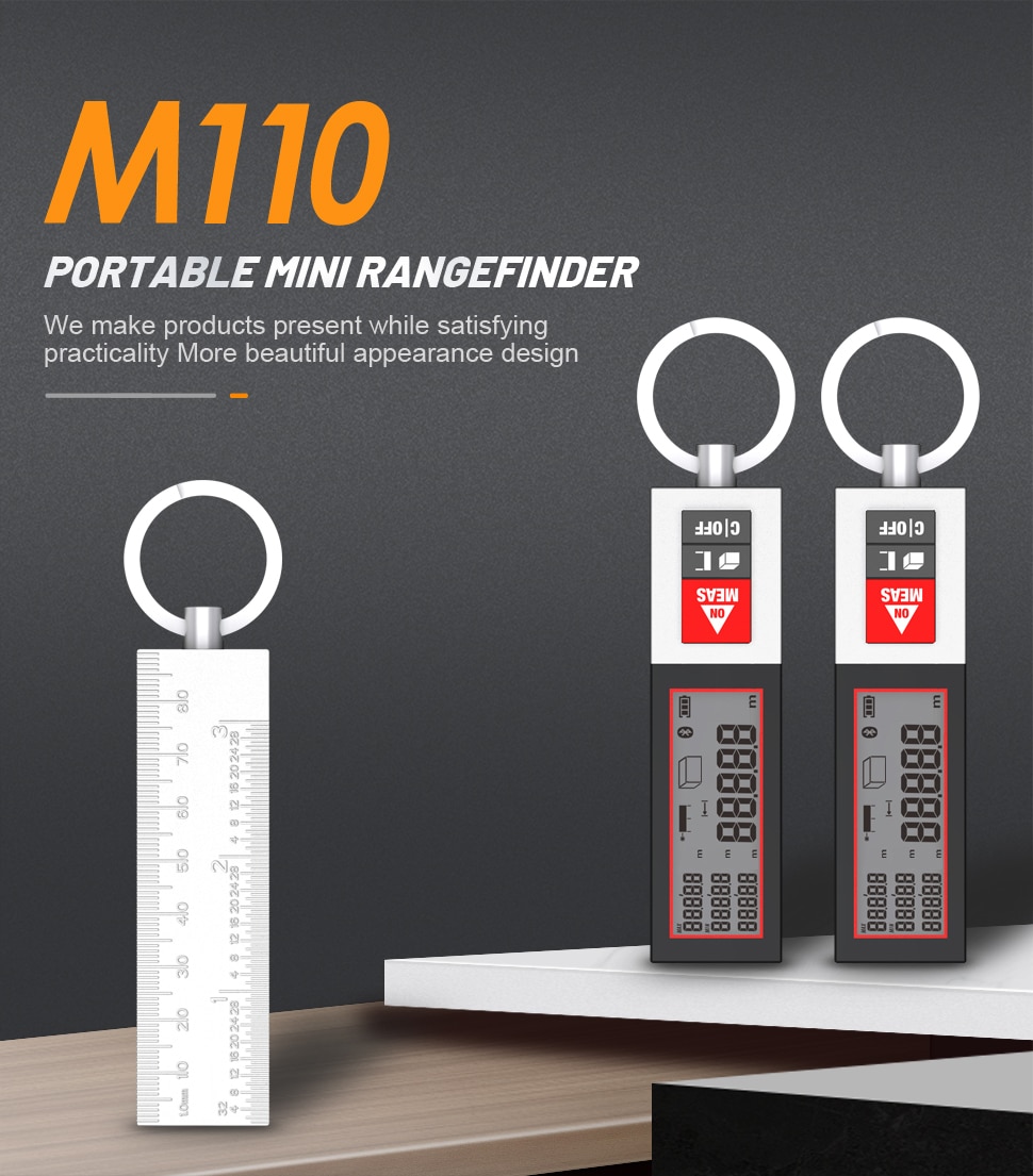Bluetooth Laser Rangefinder Portable MINI Distance Measuring Meter USB Charging Laser Distance Meter with Ring