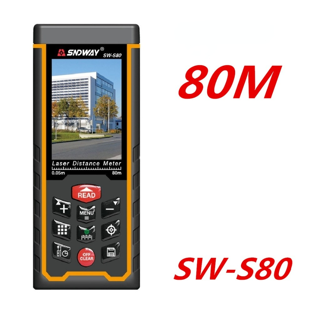SW-S70/80/100/120 Rechargeabe Laser rangefinder Distance meter Range finder 120M 80M Tape Measure Angel Ruler Electronic Level W-TFT Lcd Camera