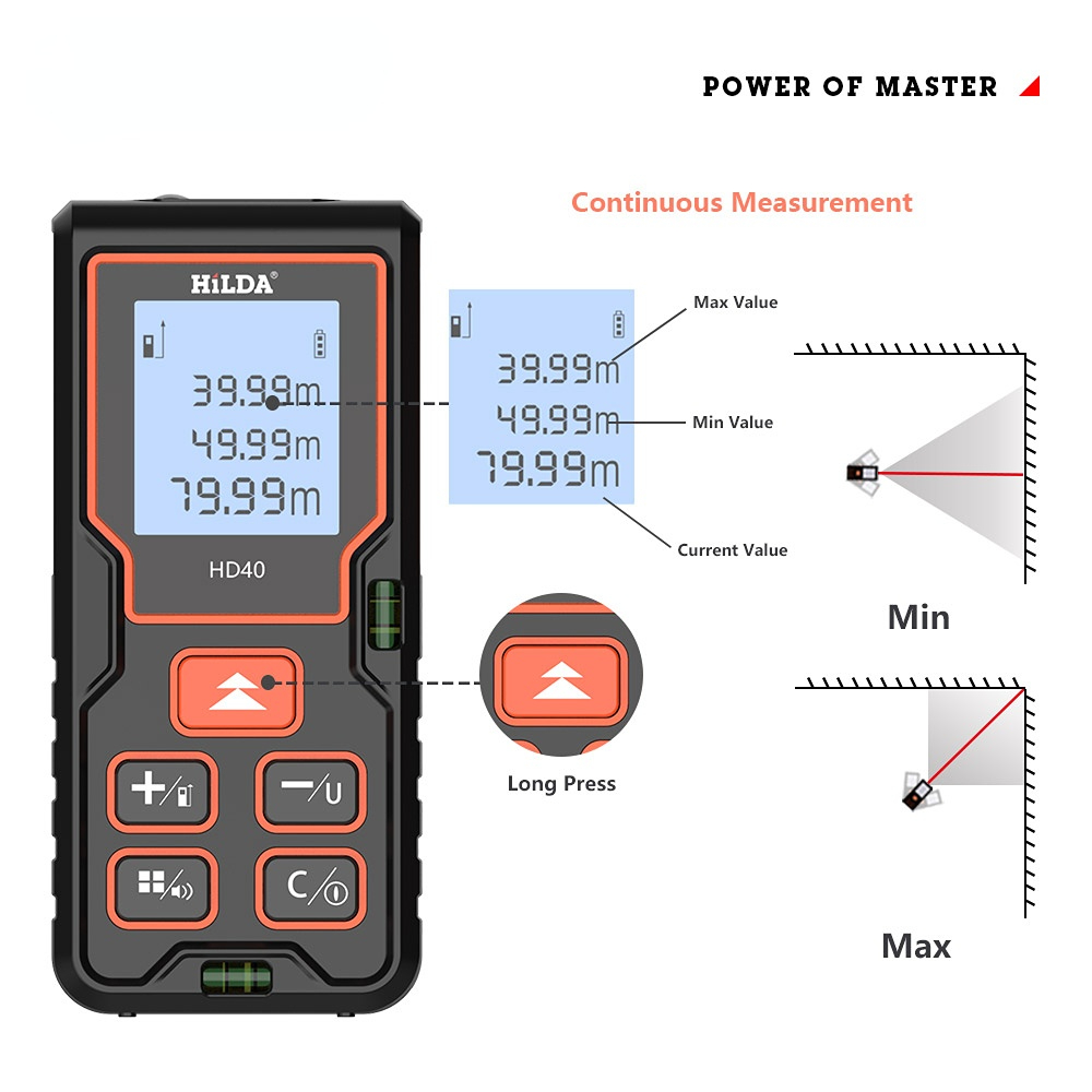 HD100 Laser Rangefinder Distance Meter 40M 60M 80M 100M Rangefinder Laser Tape Range Finder Building лазерный дальномер