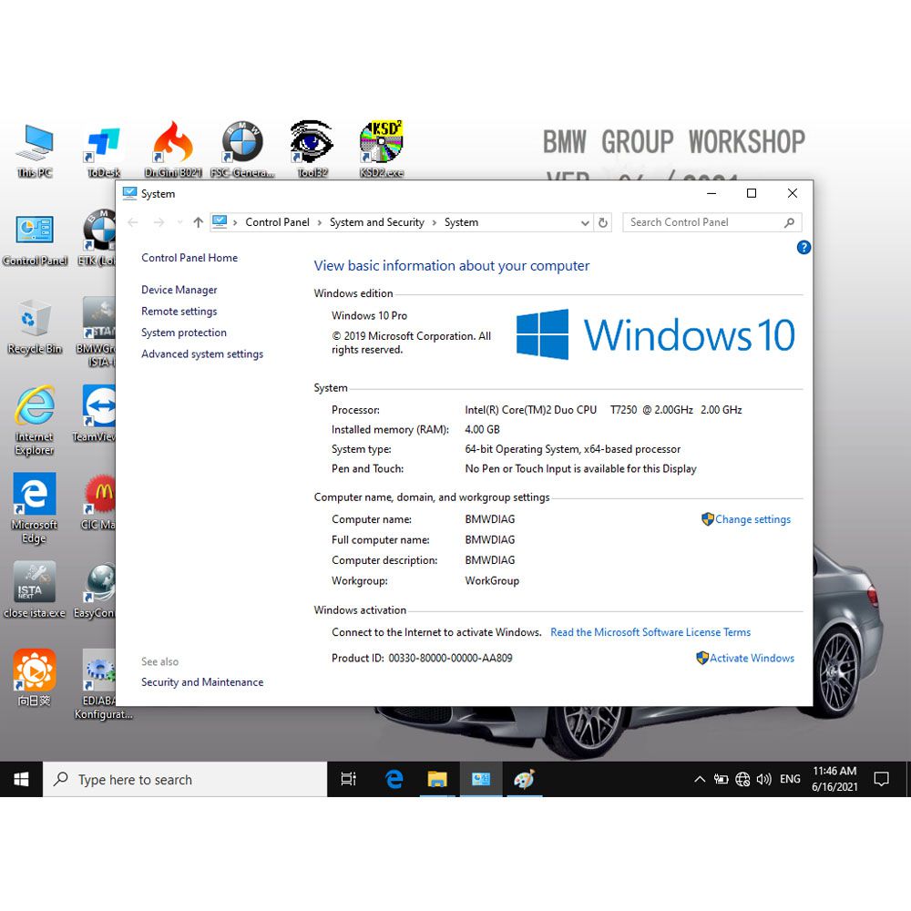 V2022.6 BMW ICOM Software SSD Win10 System ISTA-D 4.35.20 ISTA-P: 3.68.0.0008 with Engineers Programming