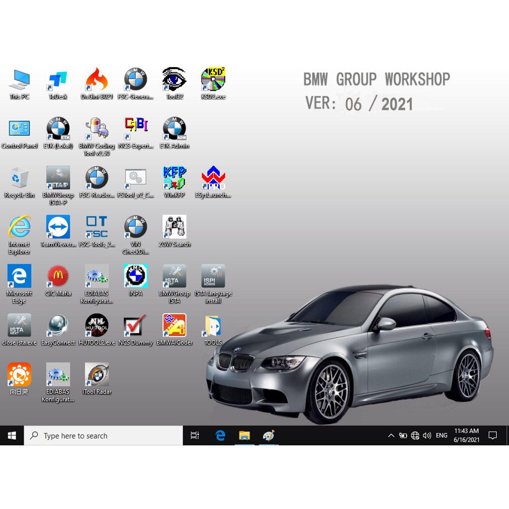 V2022.6 BMW ICOM Software SSD Win10 System ISTA-D 4.35.20 ISTA-P: 3.68.0.0008 with Engineers Programming