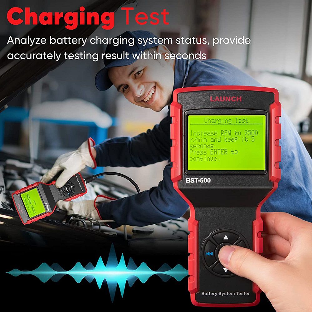 LAUNCH BST-500 Cranking and Charging System Test 6V 12V 24V Load Tester 100-2000 CCA Car Battery Tester