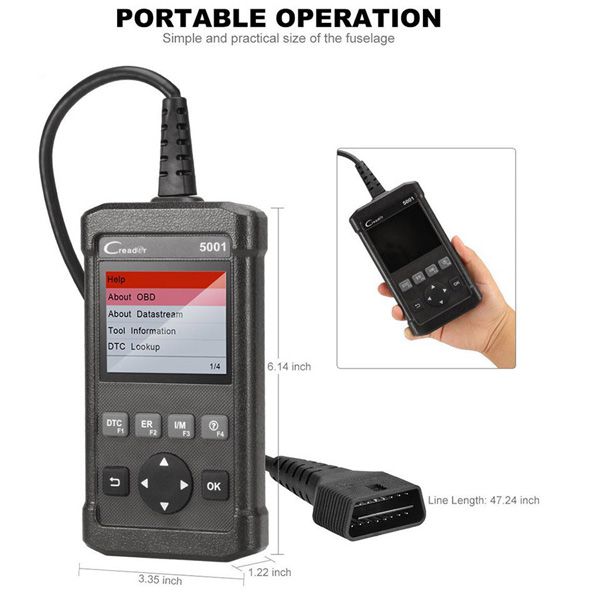 LAUNCH CReader 5001 Code Reader Full OBDII/EOBD Diagnostic Functions Scan Too