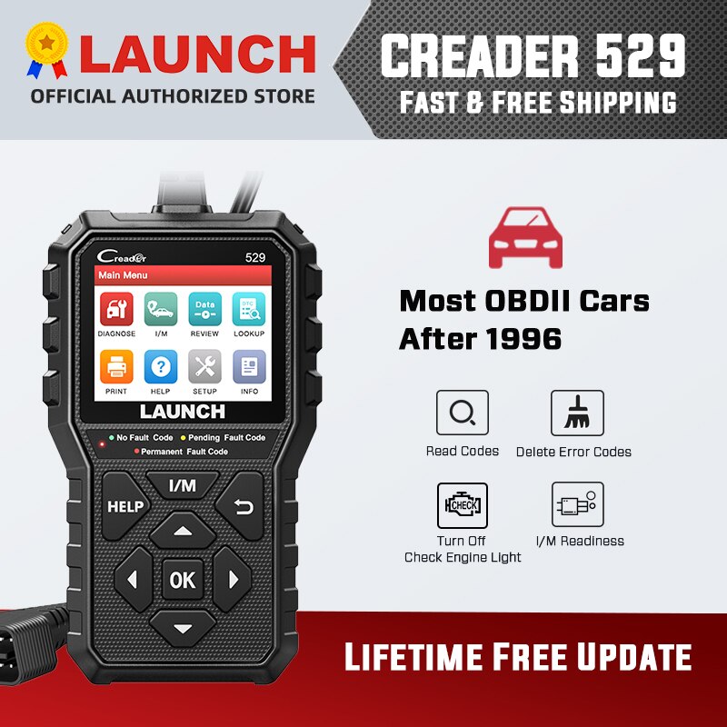 LAUNCH Creader 529 CR529 OBD2 Scanner Automotive Diagnostic Tool OBDII Code Reader Fault Code Read OBD Scan