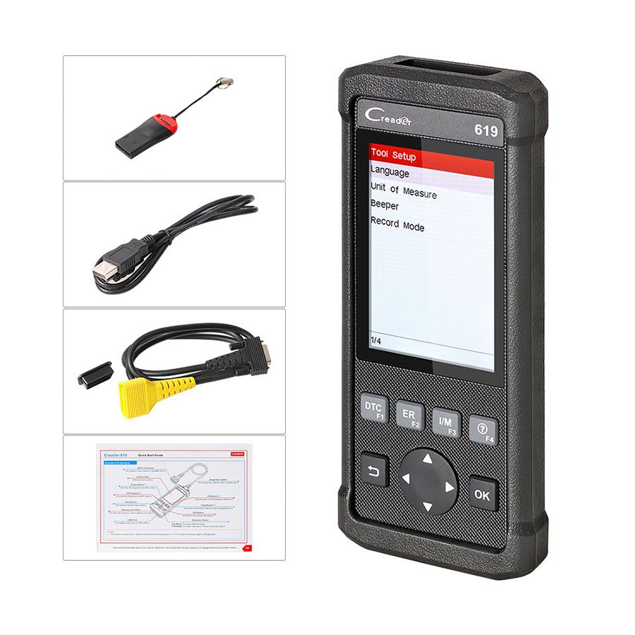 Launch Creader 619 Code Reader Full OBD2/EOBD Functions Supports Data Record and Replay Diagnostic Tool