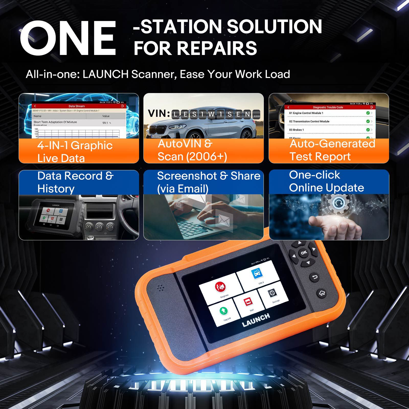 2025 LAUNCH Creader Elite 2.0 BBA Bi-Directional OBD2 Scanner for BMW,Mercedes-Benz,Volkswagen VW Audi V.A.G Group, Full System with Full Functions
