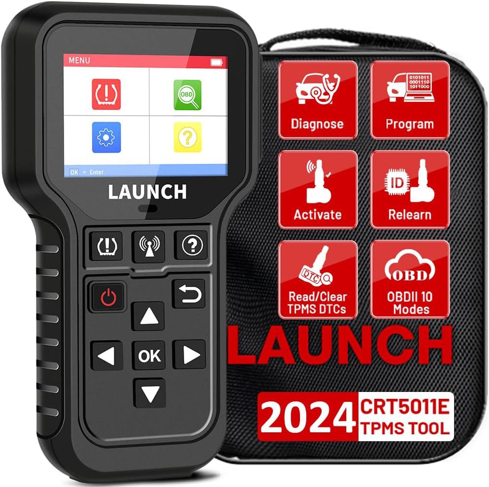 2024 Launch CRT5011E TPMS Relearn Tool TPMS Sensor (315+433MHz) Support Read/ Activate/ Programming/ Relearn/ Reset/ Key Fob Test