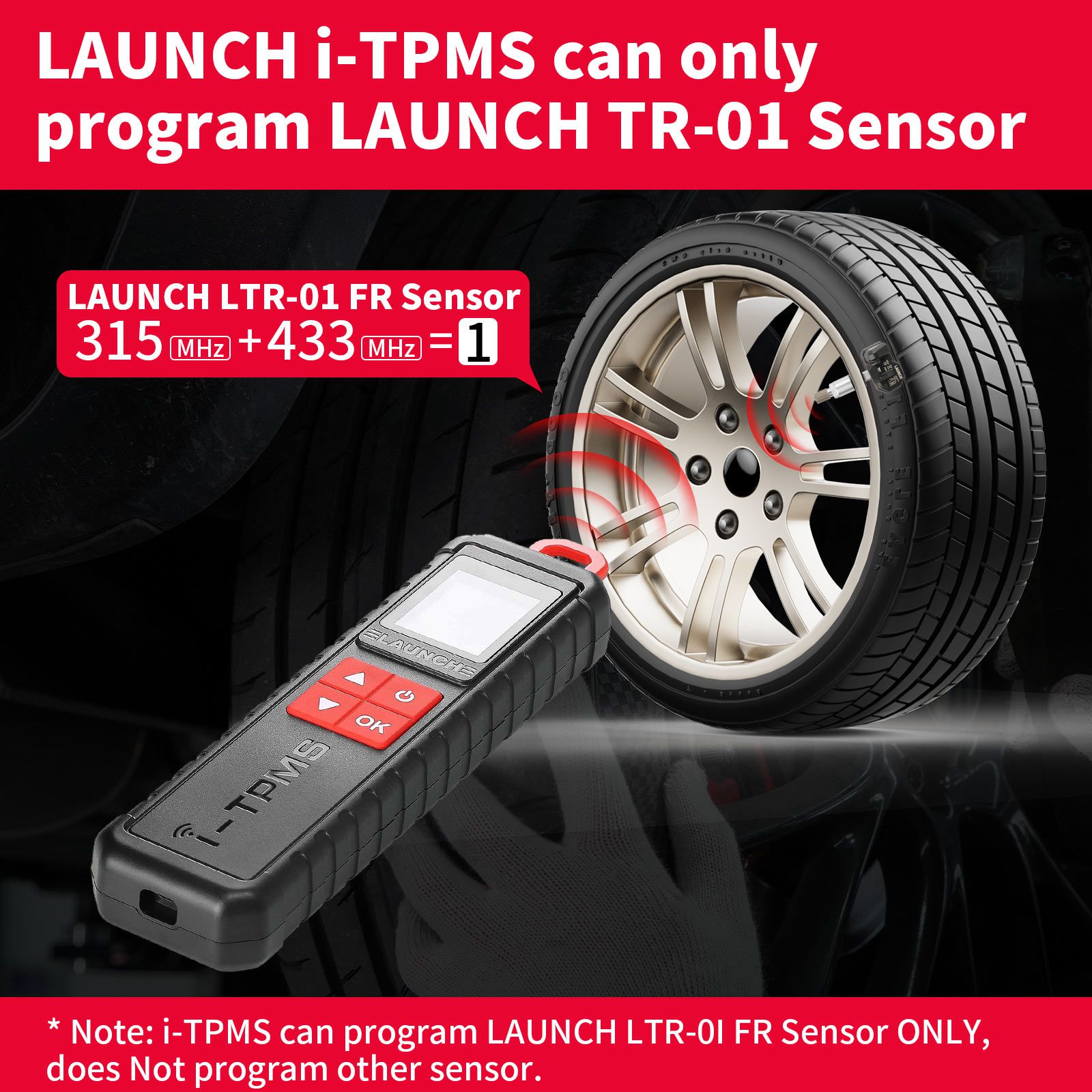 2024 Launch i-TPMS Handheld TPMS Service Tool Can be Binded with X-431 Scanner and the i-TPMS APP Supports All 315/433MHz Sensors