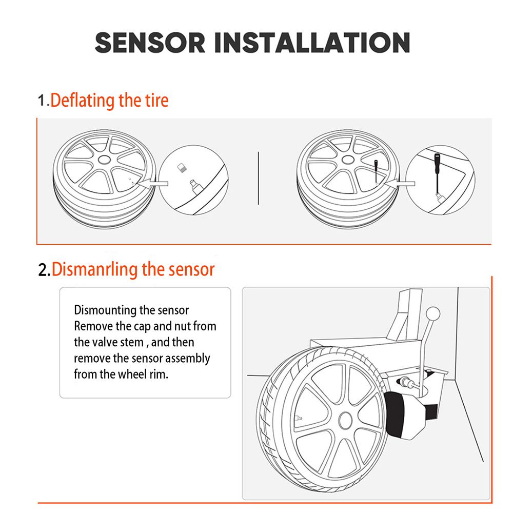 4pcs LAUNCH LTR-01 RF Sensor 315MHz & 433MHz TPMS Sensor Tool Metal & Rubber