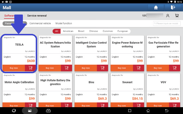 LAUNCH TESLA Software License Work for Launch X431 V, V+, Pro5, Pros V5.0, Pro3s+, PAD V, PAD VII