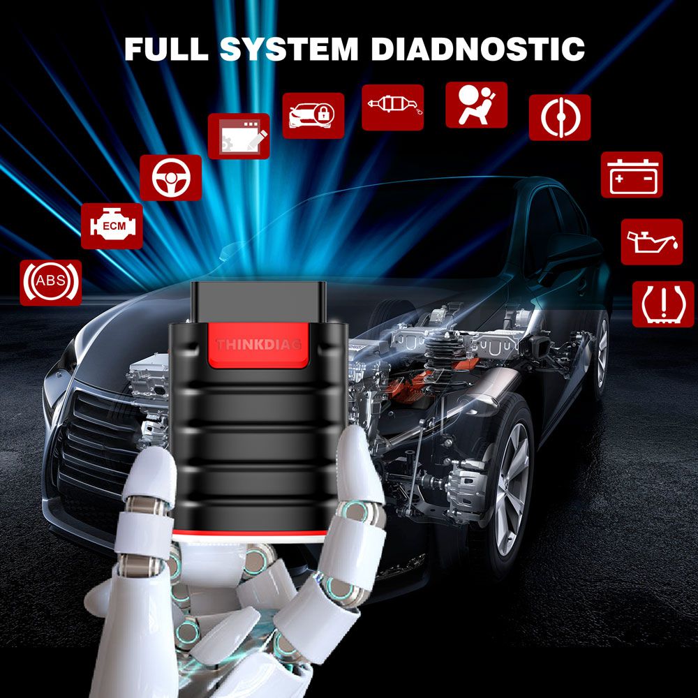 THINKCAR Thinkdiag Full System OBD2 Diagnostic Tool with All Brands License Free Update for One Year