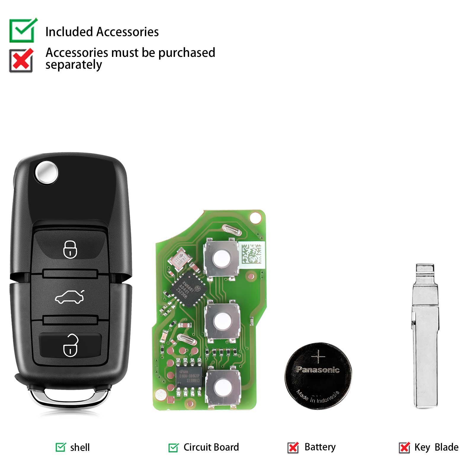 Launch LK3-VOLWG-01 LK-Volkswagen Smart Key (Folding 3-Button-Black) 5pcs/lot