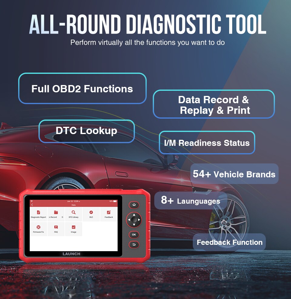 LAUNCH X431 CRP909X OBD2 Scanner Full System OBD Diagnostic Tool Automotive OIL IMMO TPMS Code Reader Diagnostic Scanner crp909