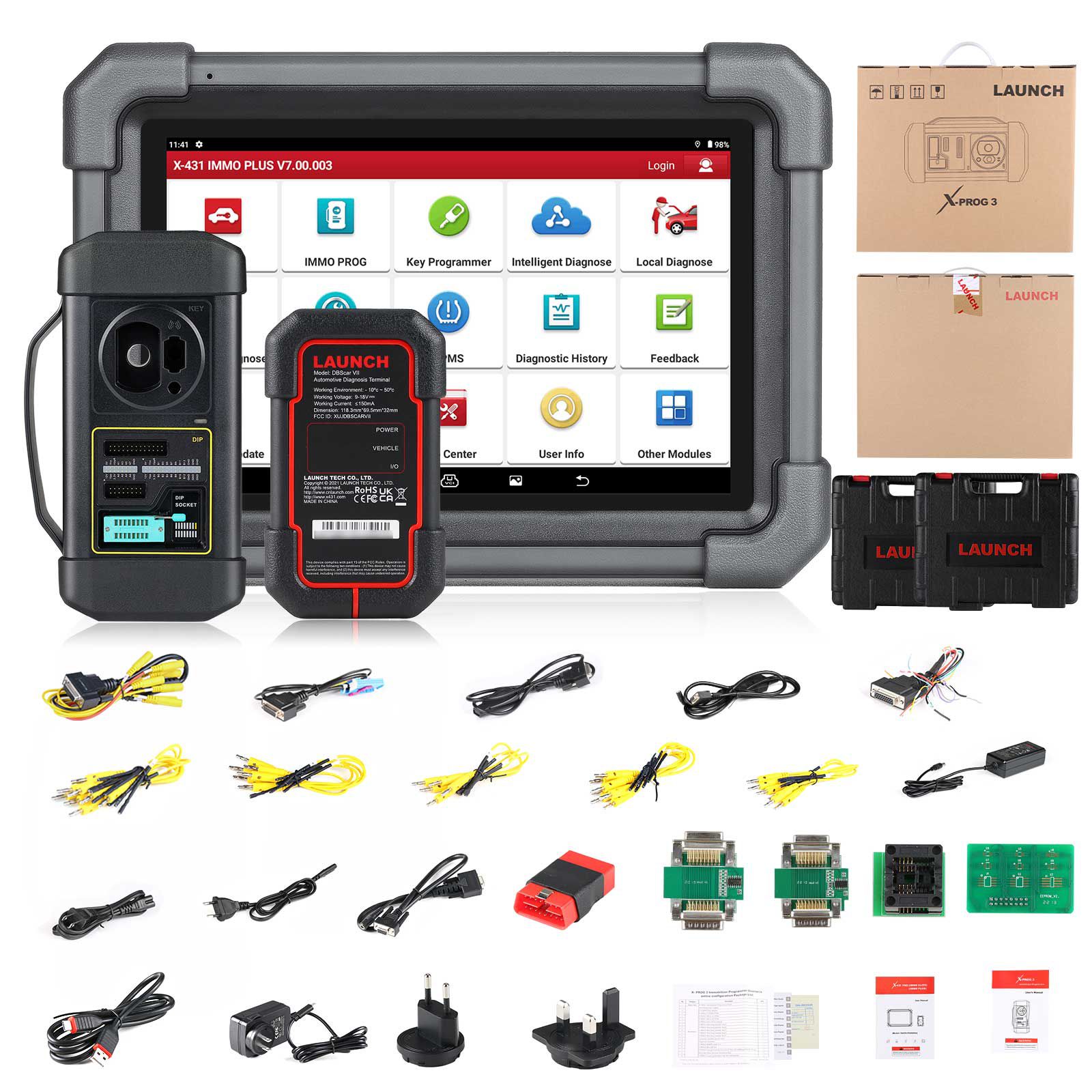 2024 Launch X431 IMMO Plus Key Programmer 3-in-1 IMMO Clone Diagnostics Functions Global Version