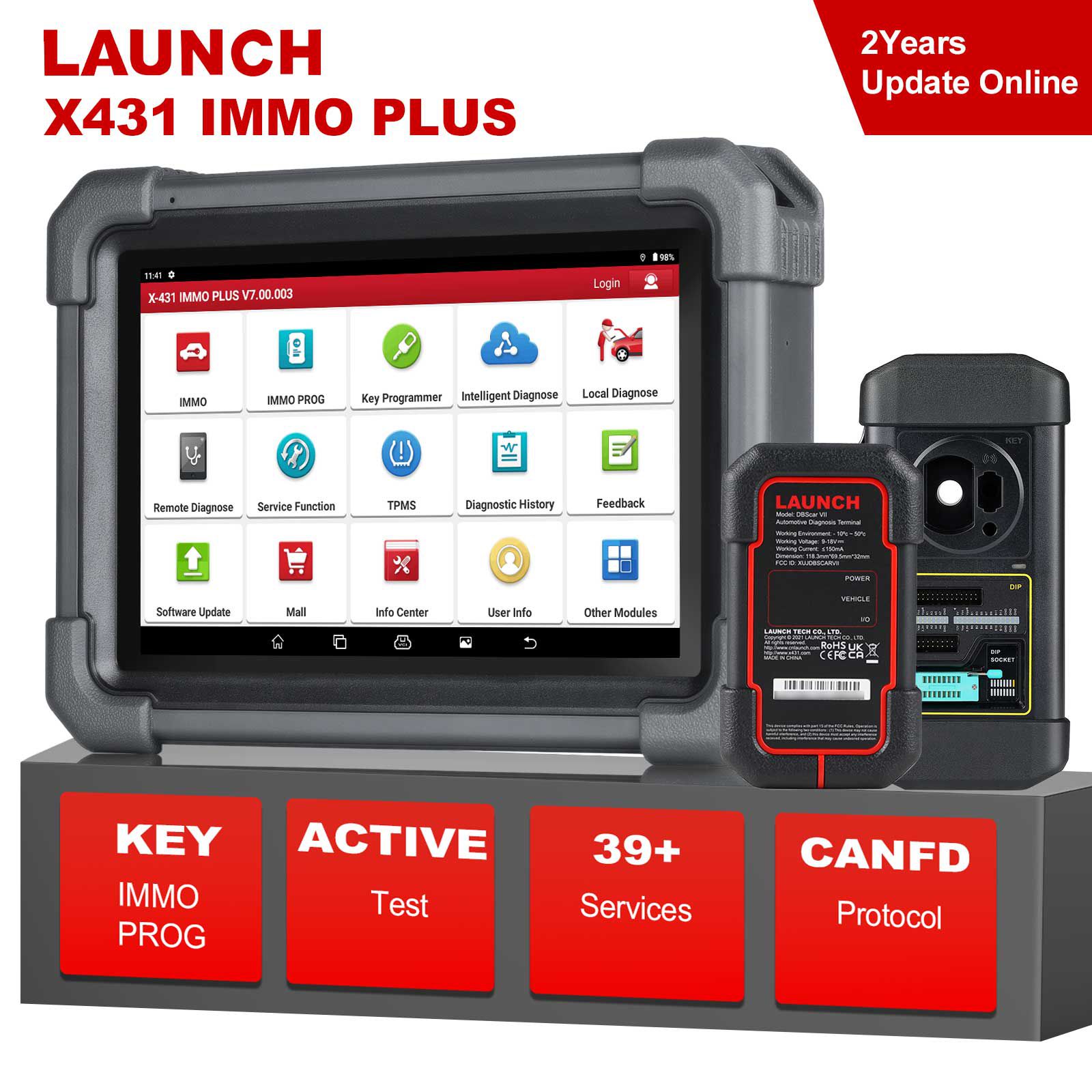LAUNCH X431 IMMO PLUS Key Programmer with X-PROG3 Support IMMO Programming + Engine / Gearbox Clone + Diagnostic Functions