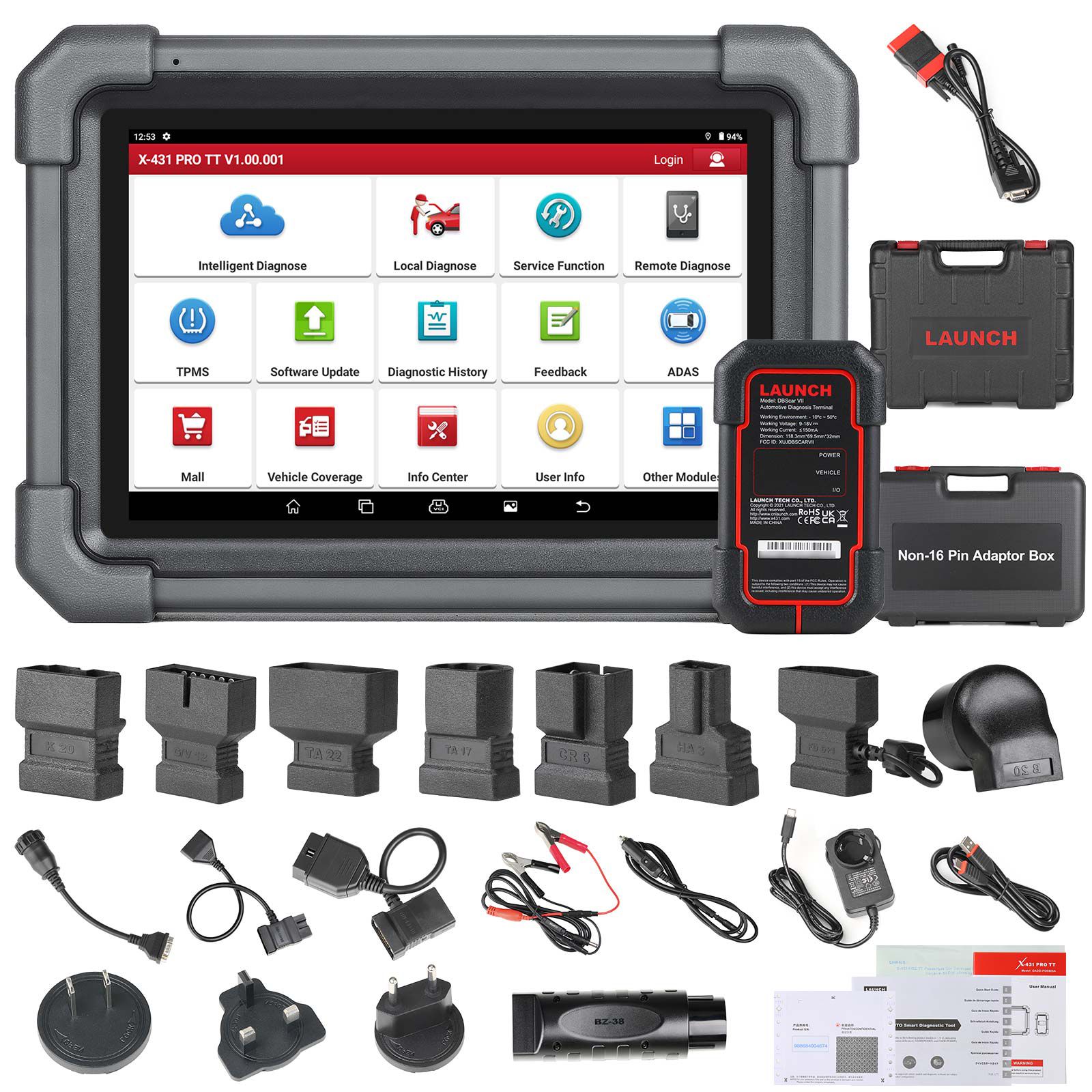 2024 LAUNCH X431 PRO TT Bidirectional Scan Tool with DBSCar VII Connector 37+ Reset ECU Online Coding CANFD Key IMMO