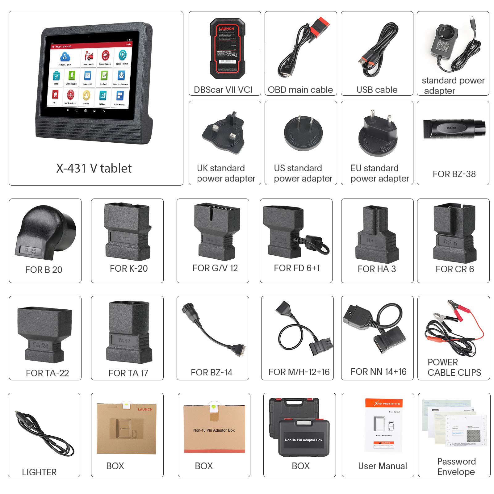 Launch X-431 PRO3(V+ 5.0) Full System Bi-Directional Diagnostic Tool 10.1inch Tablet Topology Mapping 37+ Service,CAN FD