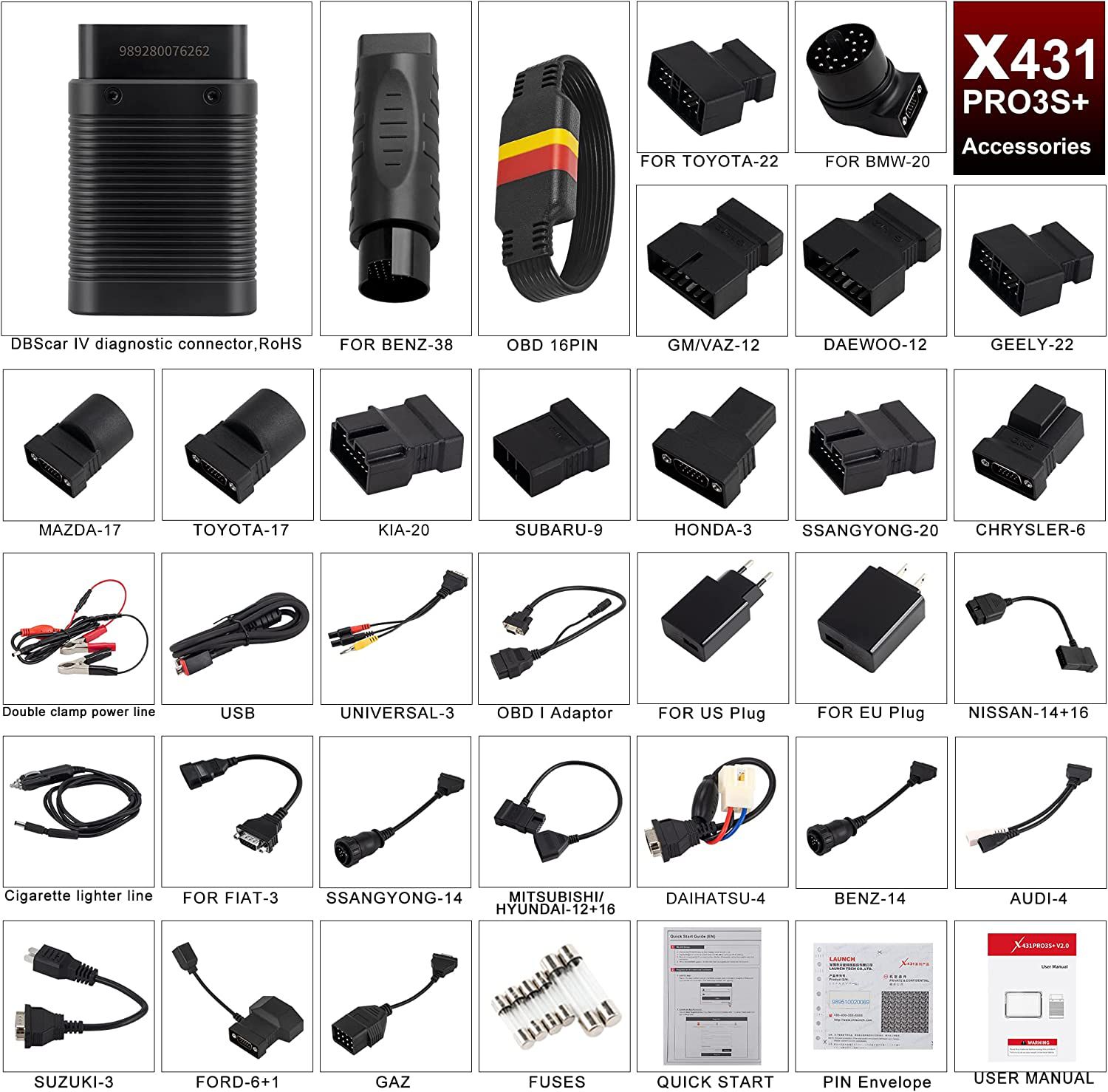 LAUNCH X431 Pro3S+ OBD2 Diagnostic Scanner Automotive Auto Diagnostic Tool Car Code Reader X431 PRO ECU Coding